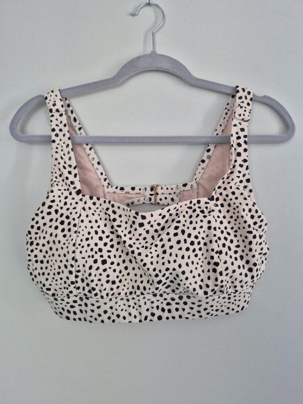 Kona Sol White & Black Spotted Crop Swim Top – Size X